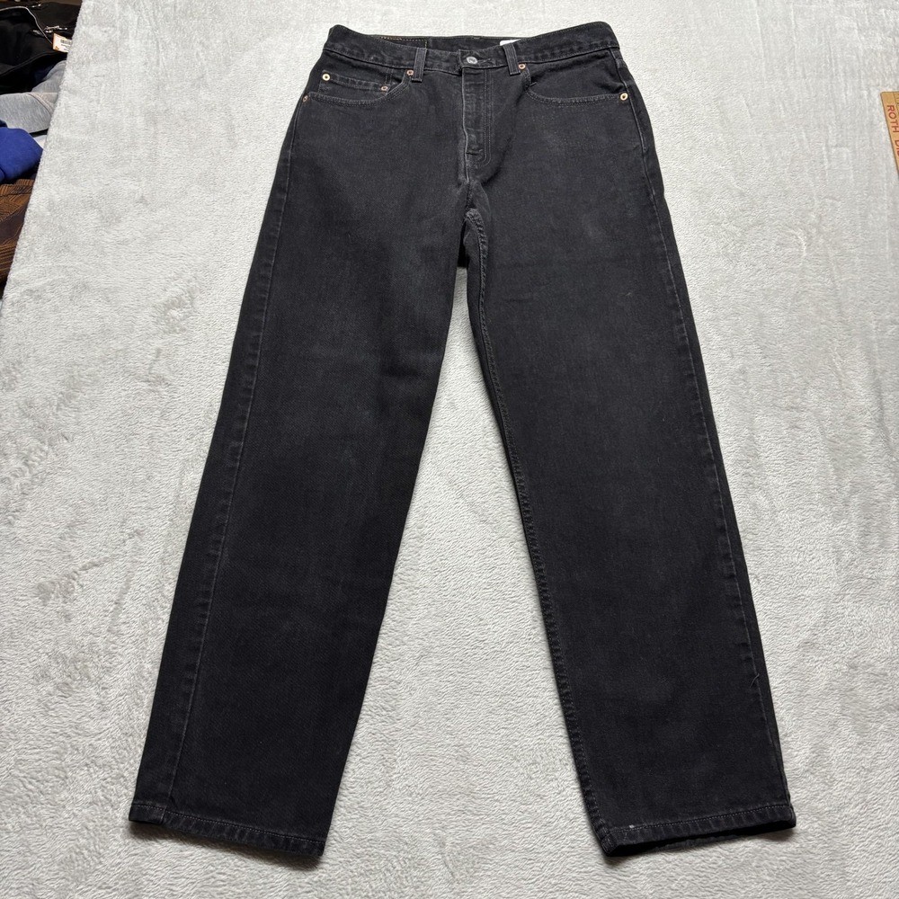 Vintage Levis 550 Jeans 33x30 (Fits 32x30) Black Denim Relaxed Fit Y2K Red Tab
